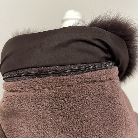 Wool Shearling Hooded Coat (Brown) - fits like a small! - Picture 8 of 14
